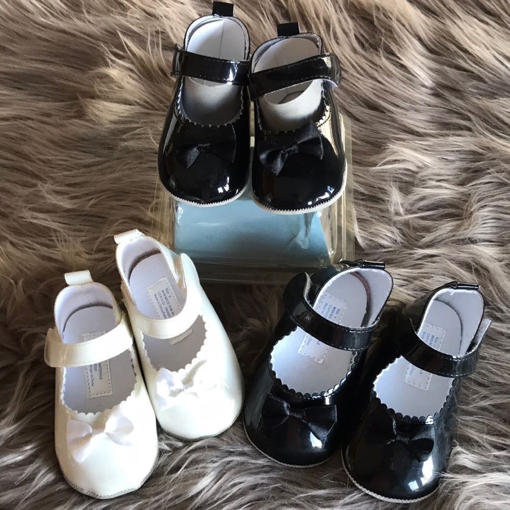 Lot of 3 Klassy Baby girl dress shoes 2 sizes